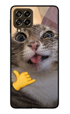 Silly Cat Call Samsung M53 5G Glass Case