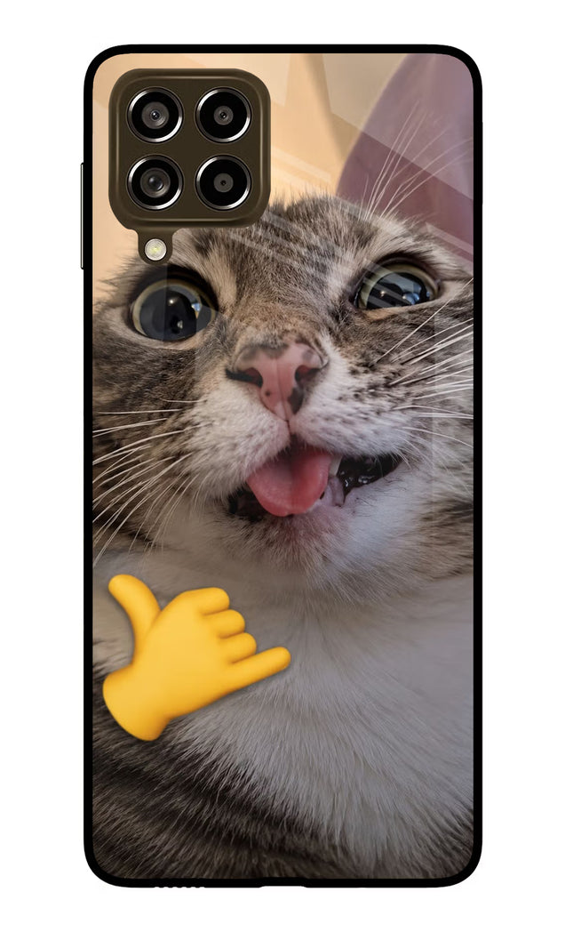 Silly Cat Call Samsung M53 5G Glass Case