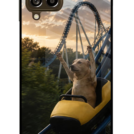 Rollercoaster Dog Samsung M53 5G Glass Case