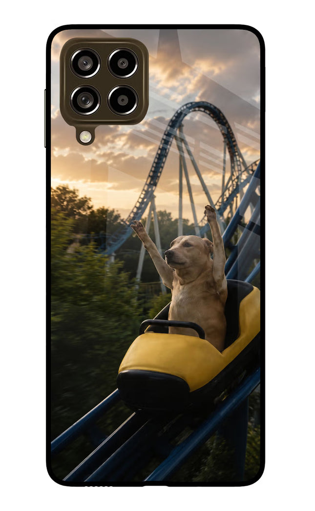 Rollercoaster Dog Samsung M53 5G Glass Case
