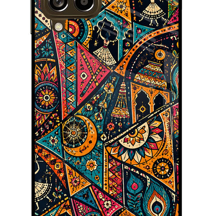 Folk Print Samsung M53 5G Glass Case