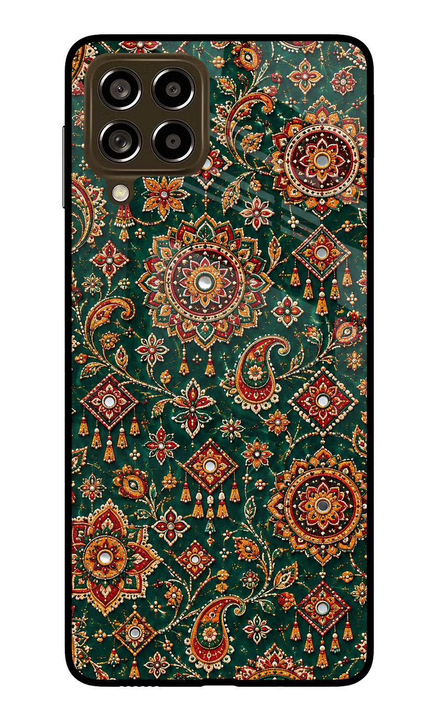Green Pataka Samsung M53 5G Back Cover, Glass case