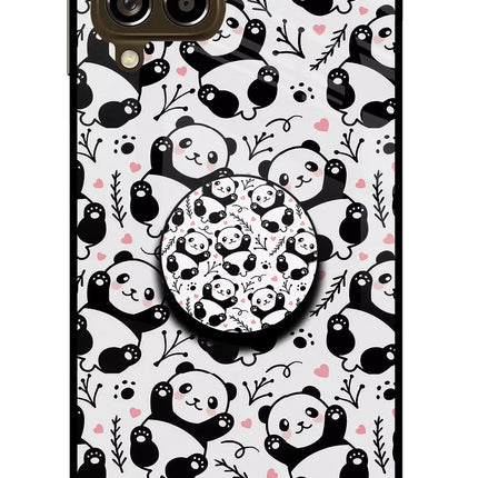 Cute Panda Samsung M53 5G Glass Case