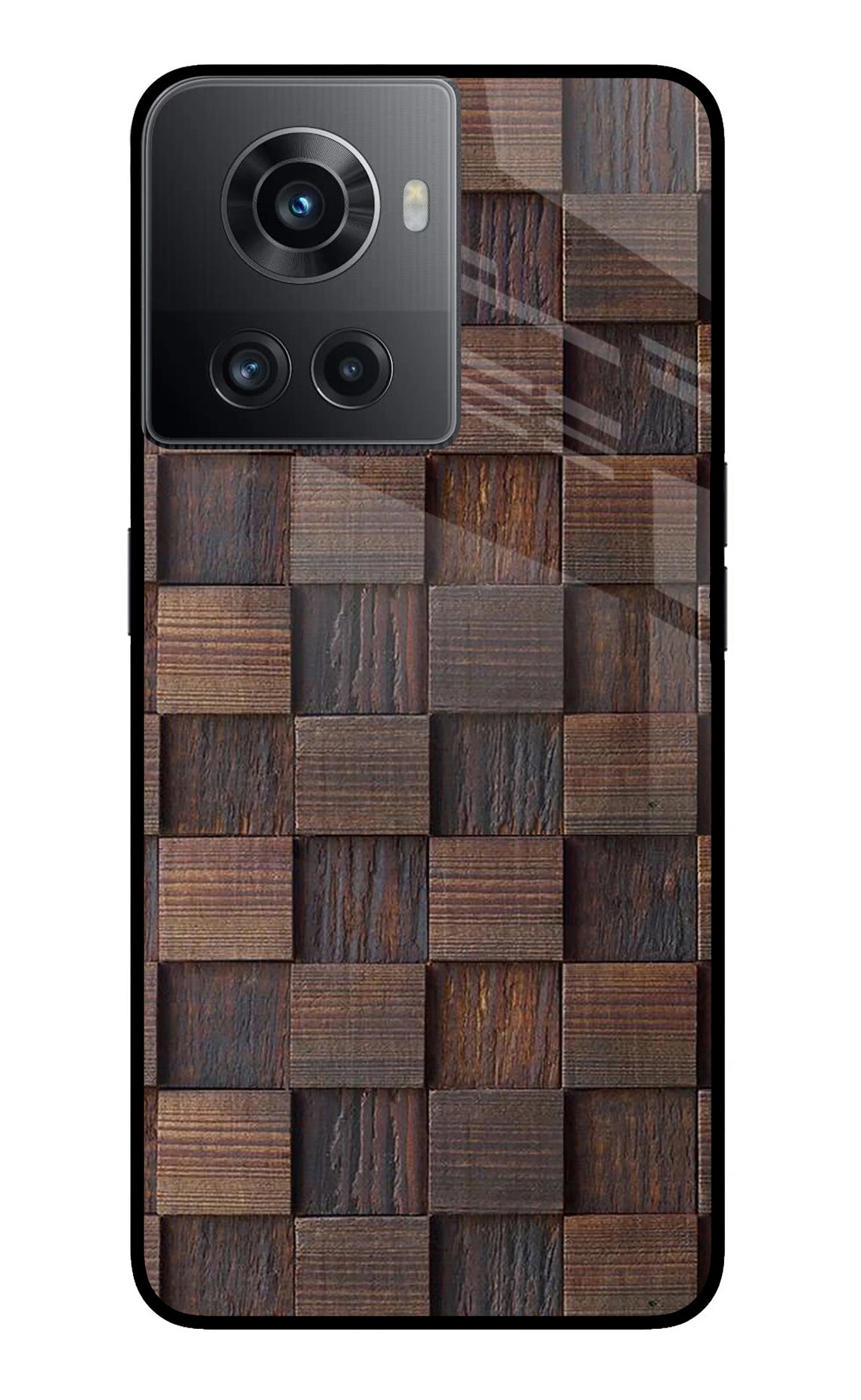 Wooden Cube Design OnePlus 10R 5G Back Cover