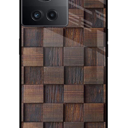 Wooden Cube Design OnePlus 10R 5G Glass Case