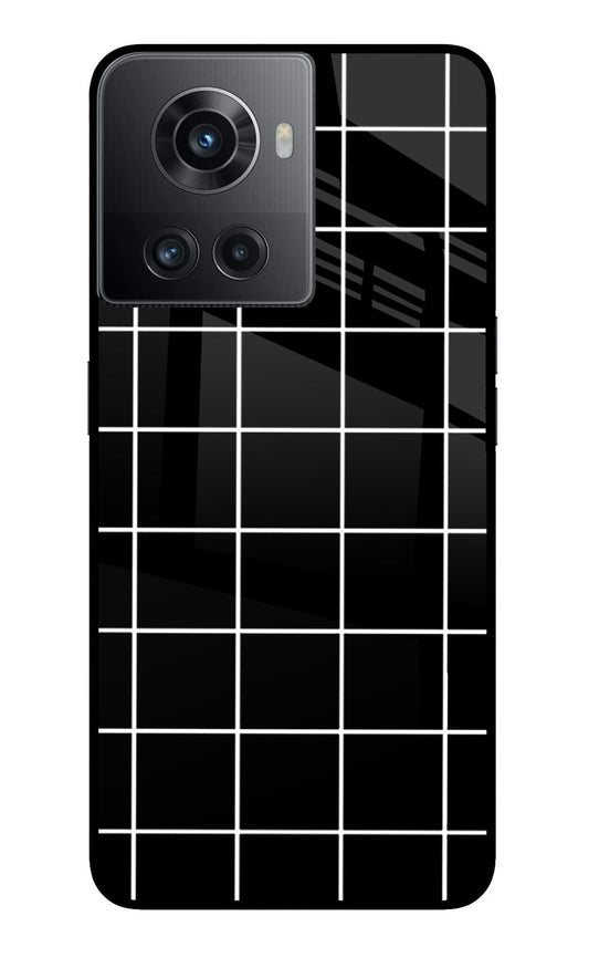 White Grid OnePlus 10R 5G Glass Case