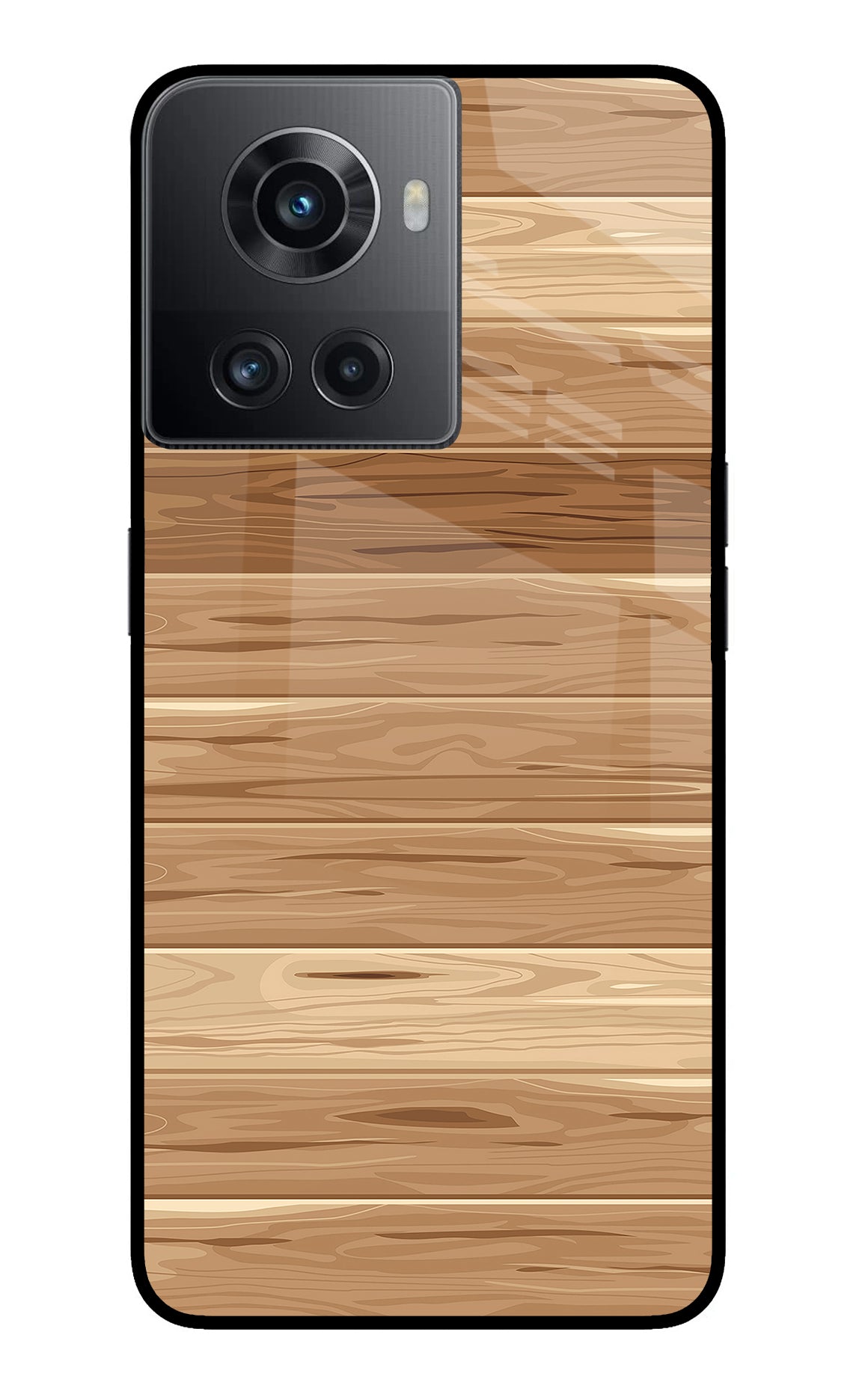 Wooden Vector OnePlus 10R 5G Glass Case