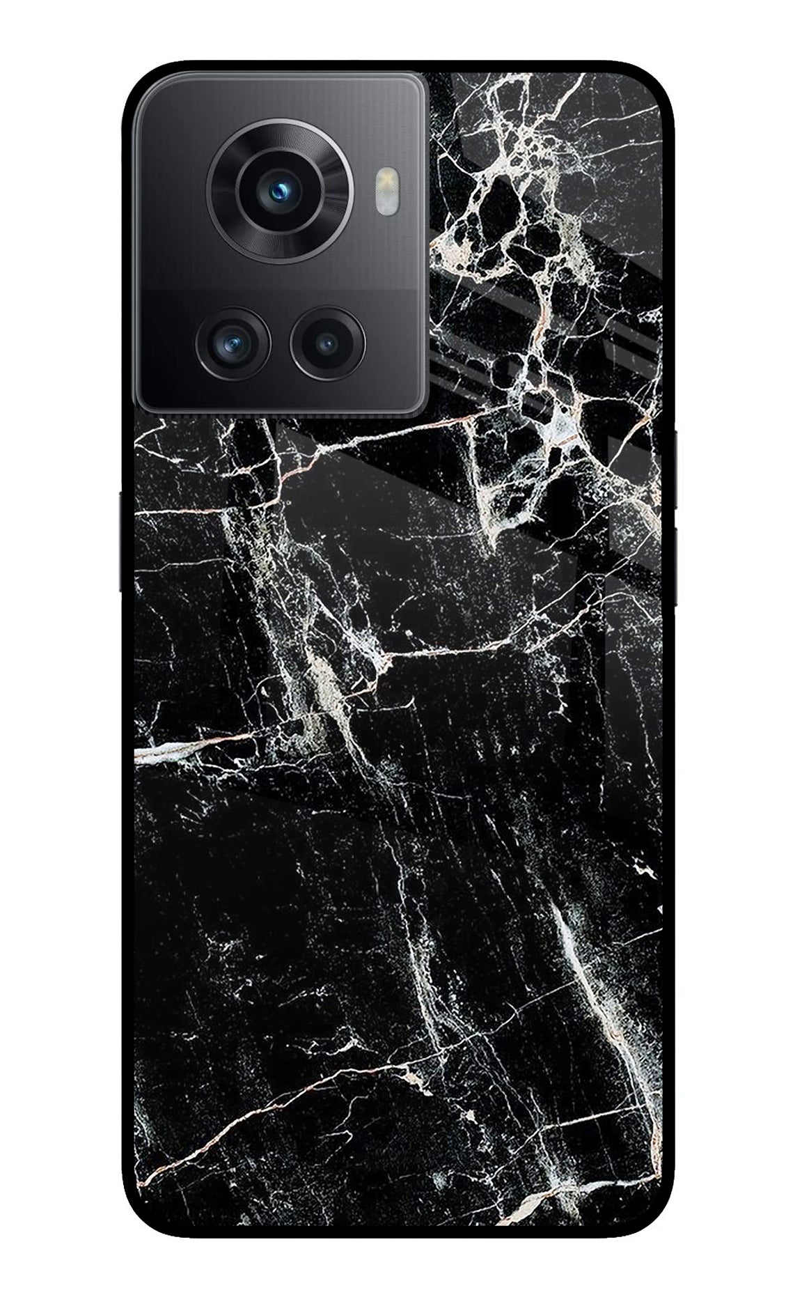 Black Marble Texture OnePlus 10R 5G Back Cover