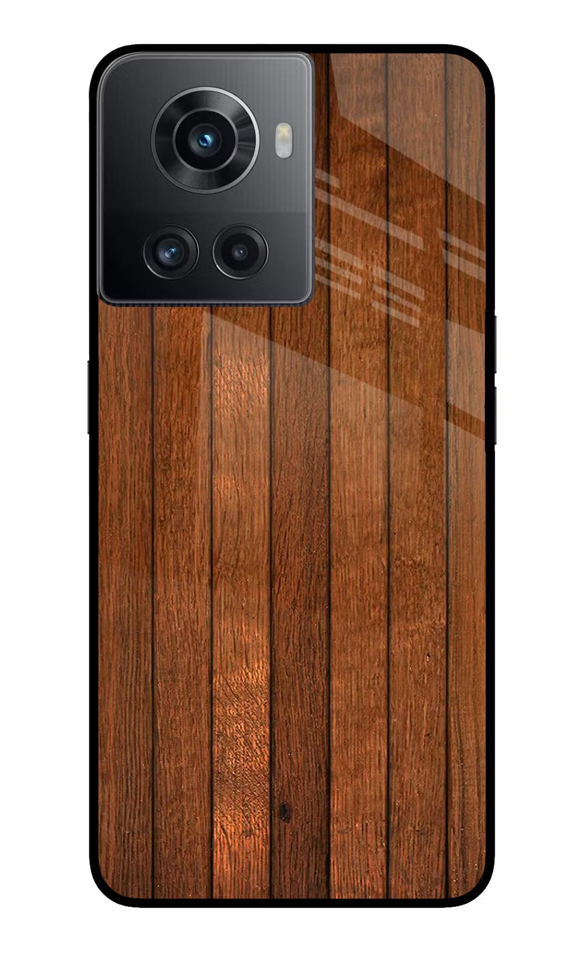 Wooden Artwork Bands OnePlus 10R 5G Glass Case Back Cover by Casekaro