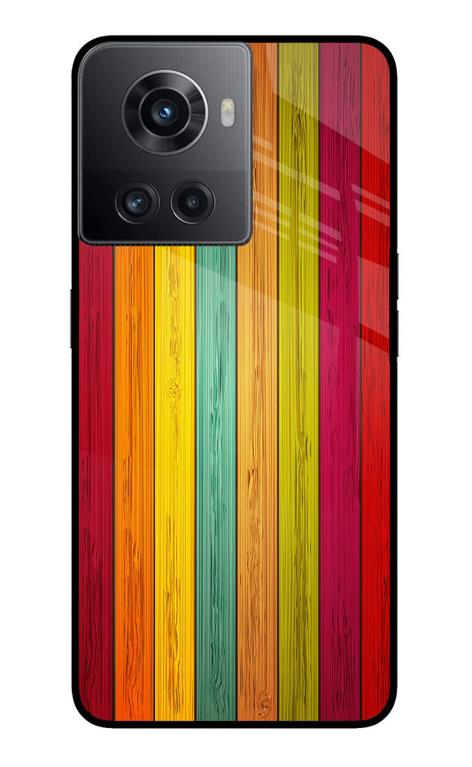 Multicolor Wooden OnePlus 10R 5G Glass Case