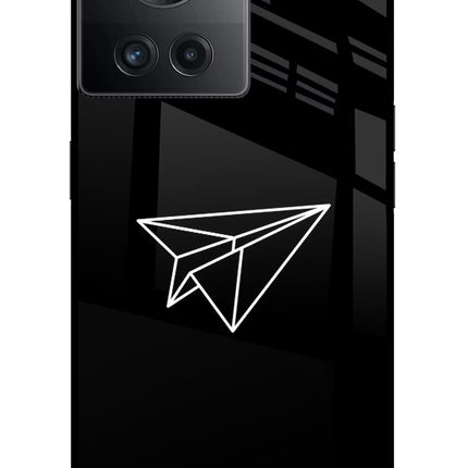 Paper Plane White OnePlus 10R 5G Glass Case