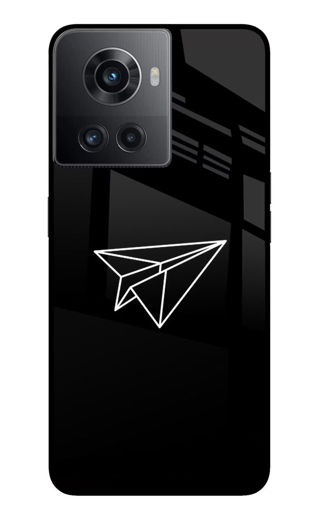 Paper Plane White OnePlus 10R 5G Glass Case