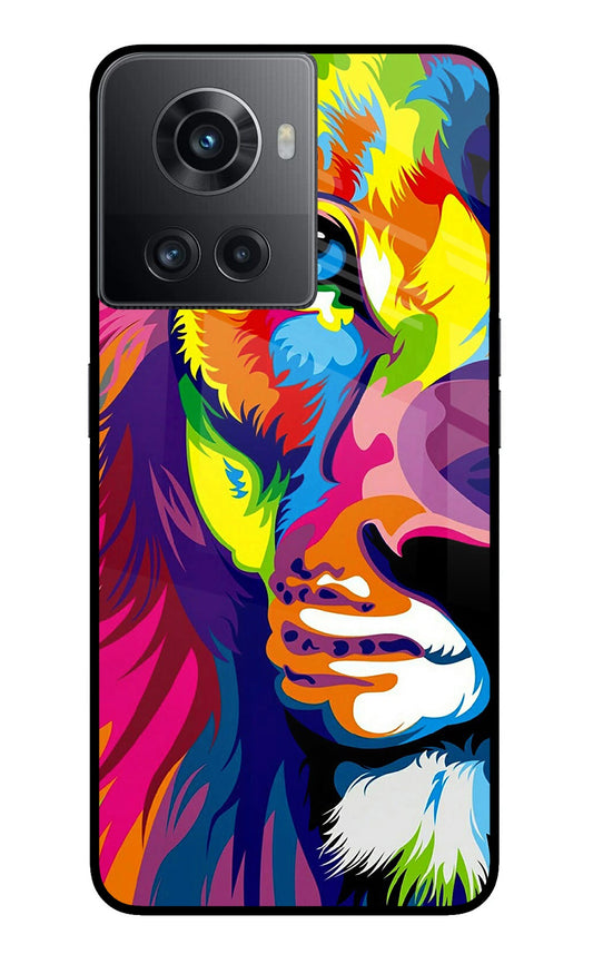 Lion Half Face OnePlus 10R 5G Glass Case