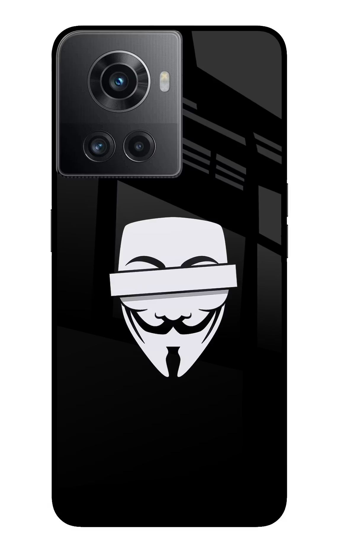 Anonymous Face OnePlus 10R 5G Glass Case Back Cover by Casekaro