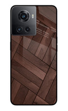 Wooden Texture Design OnePlus 10R 5G Glass Case