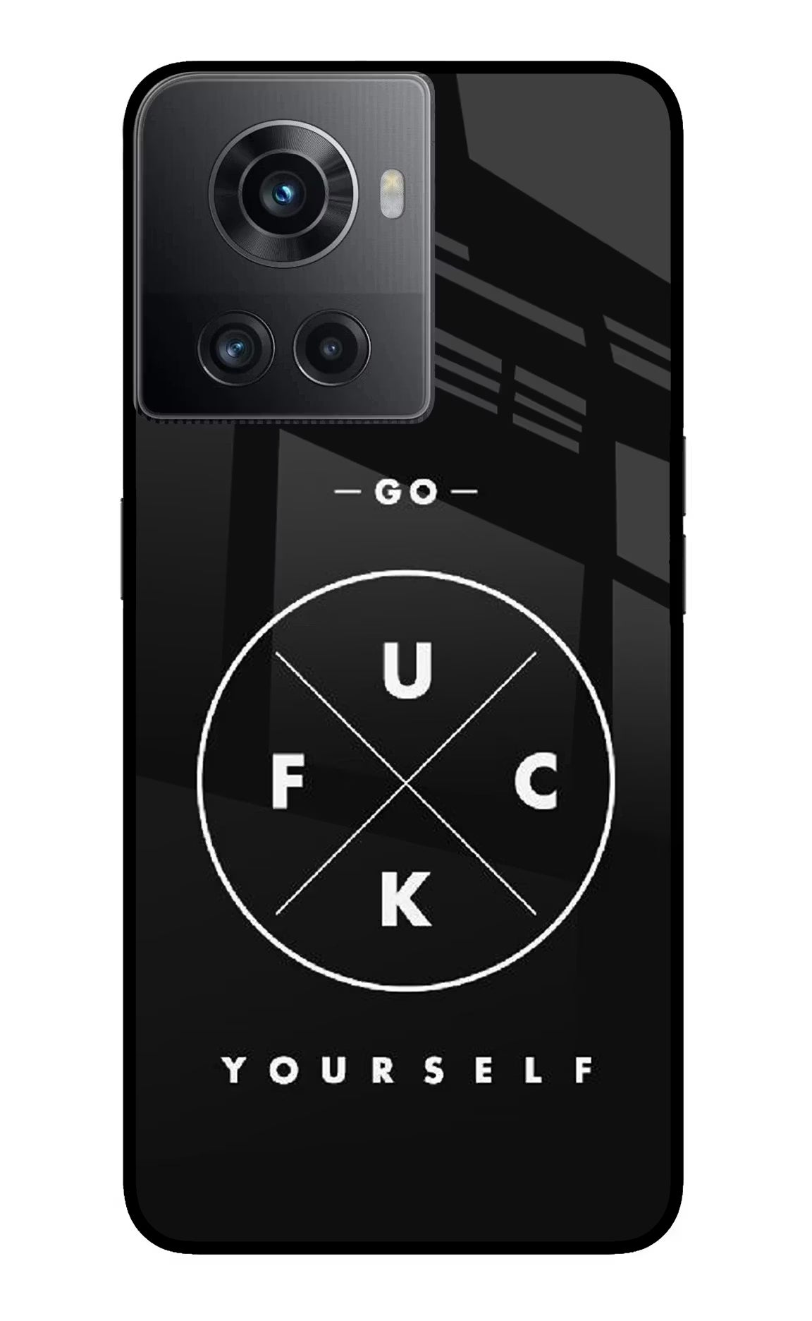 Go Fuck Yourself OnePlus 10R 5G Glass Case Back Cover by Casekaro