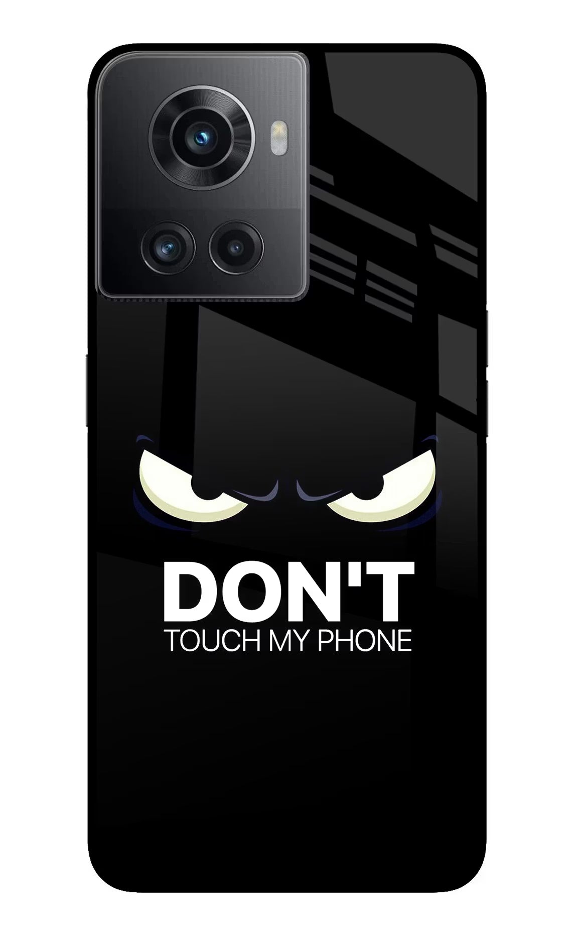 Don'T Touch My Phone OnePlus 10R 5G Glass Case Back Cover by Casekaro