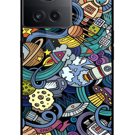 Space Abstract OnePlus 10R 5G Glass Case
