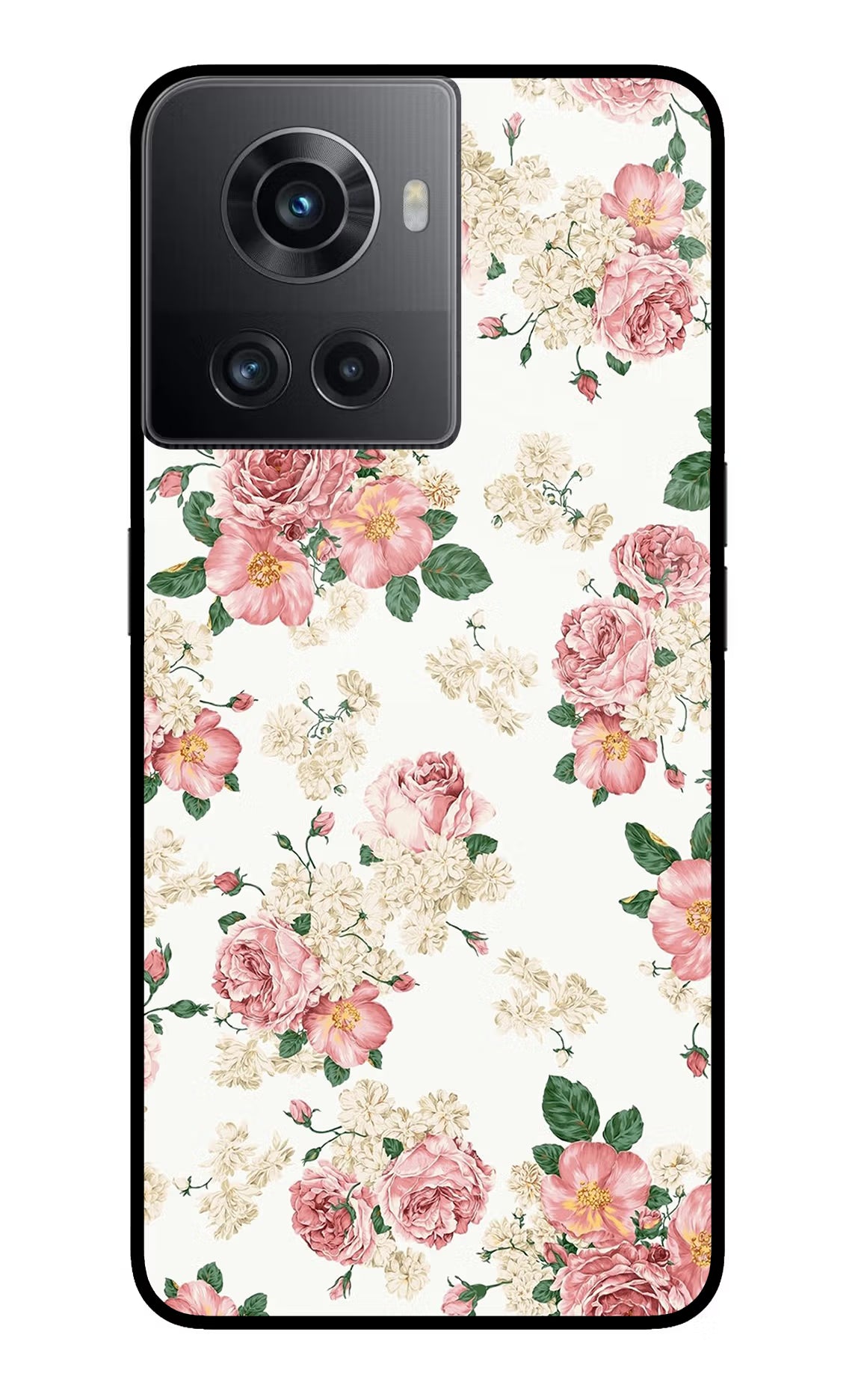 Flowers OnePlus 10R 5G Glass Case Back Cover by Casekaro