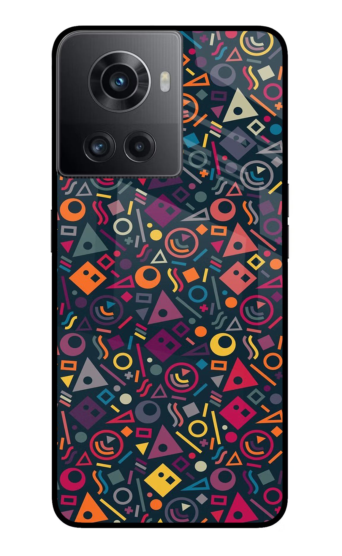 Geometric Abstract OnePlus 10R 5G Glass Case Back Cover by Casekaro