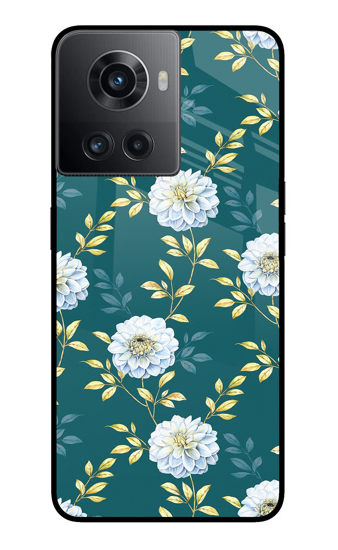 Flowers OnePlus 10R 5G Glass Case Back Cover by Casekaro