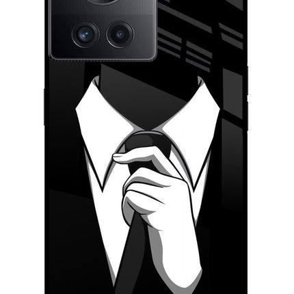Black Tie OnePlus 10R 5G Glass Case