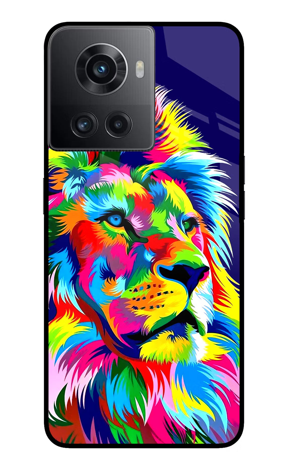 Vector Art Lion OnePlus 10R 5G Glass Case