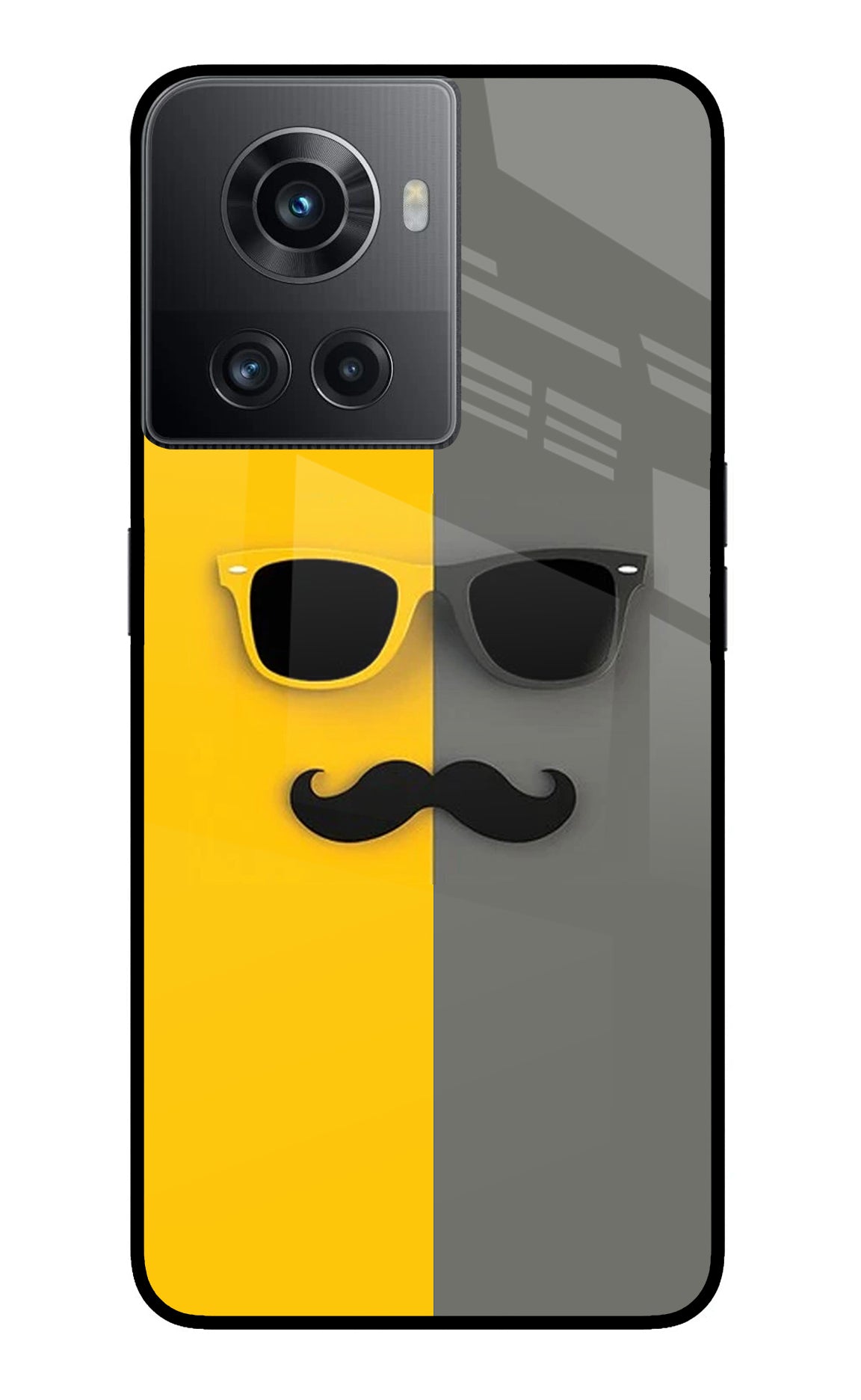 Sunglasses with Mustache OnePlus 10R 5G Back Cover