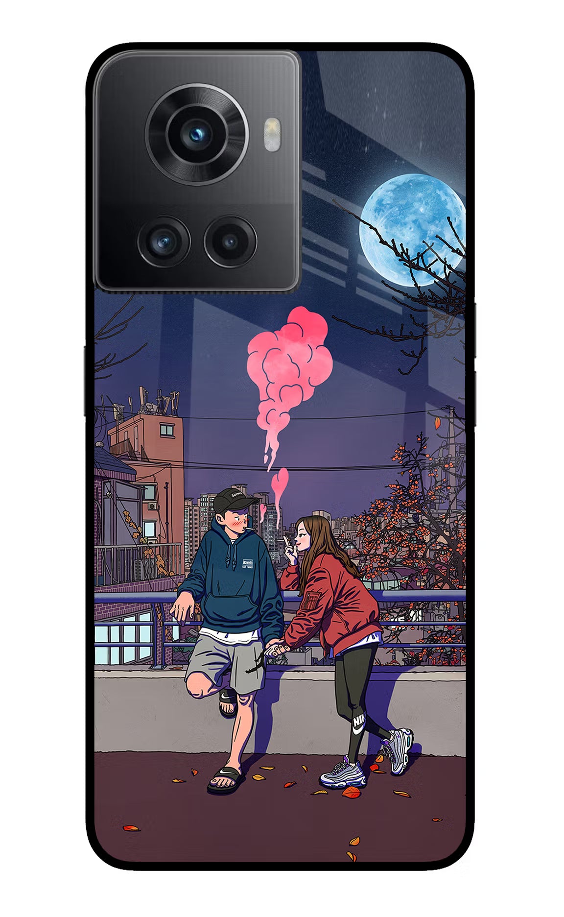 Chilling Couple OnePlus 10R 5G Glass Case Back Cover by Casekaro