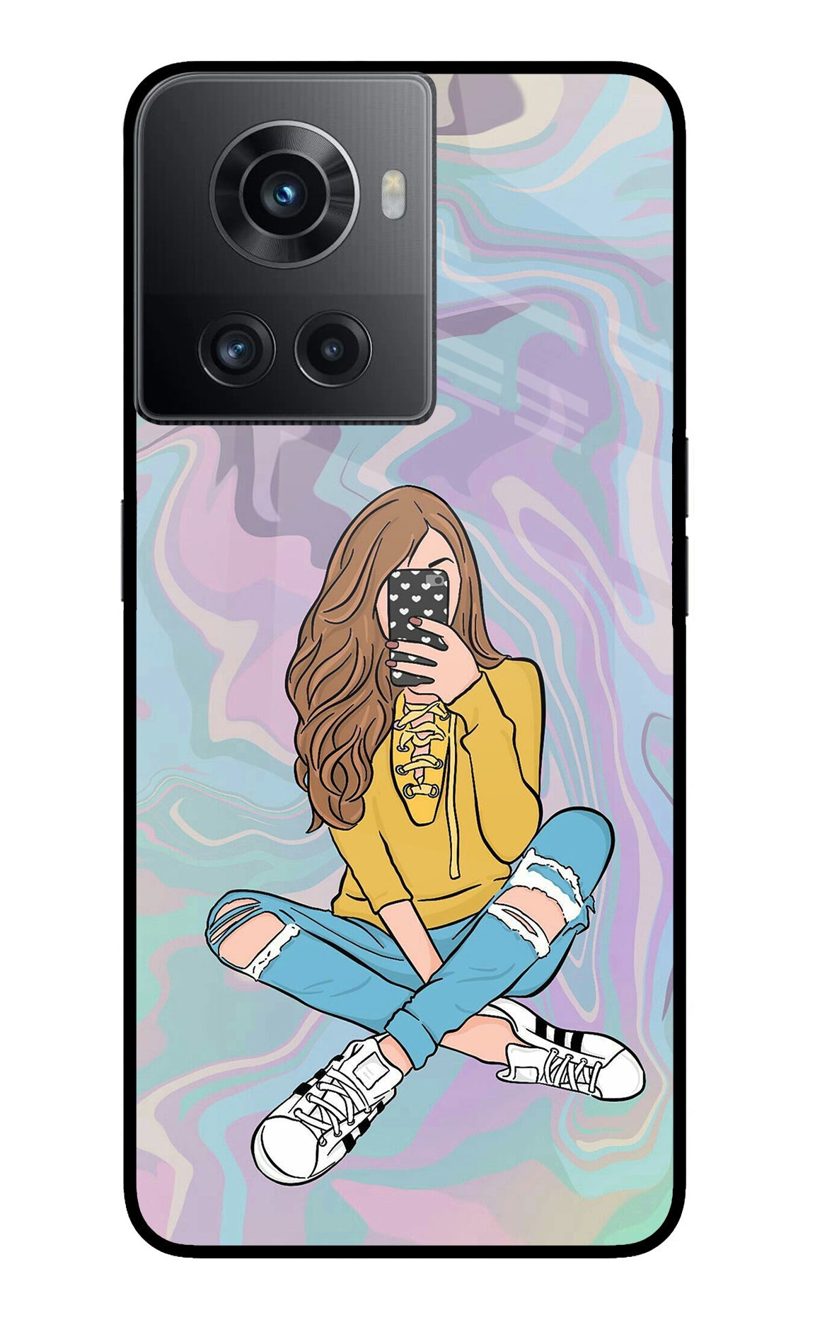 Selfie Girl OnePlus 10R 5G Glass Case