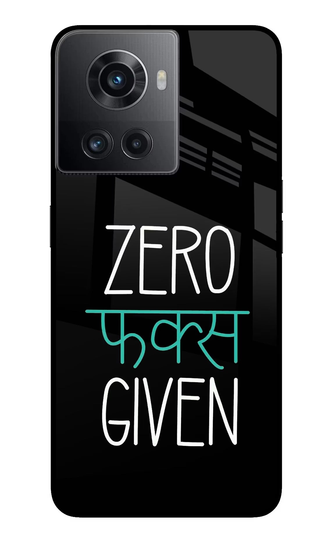 Zero Fucks Given OnePlus 10R 5G Glass Case Back Cover by Casekaro
