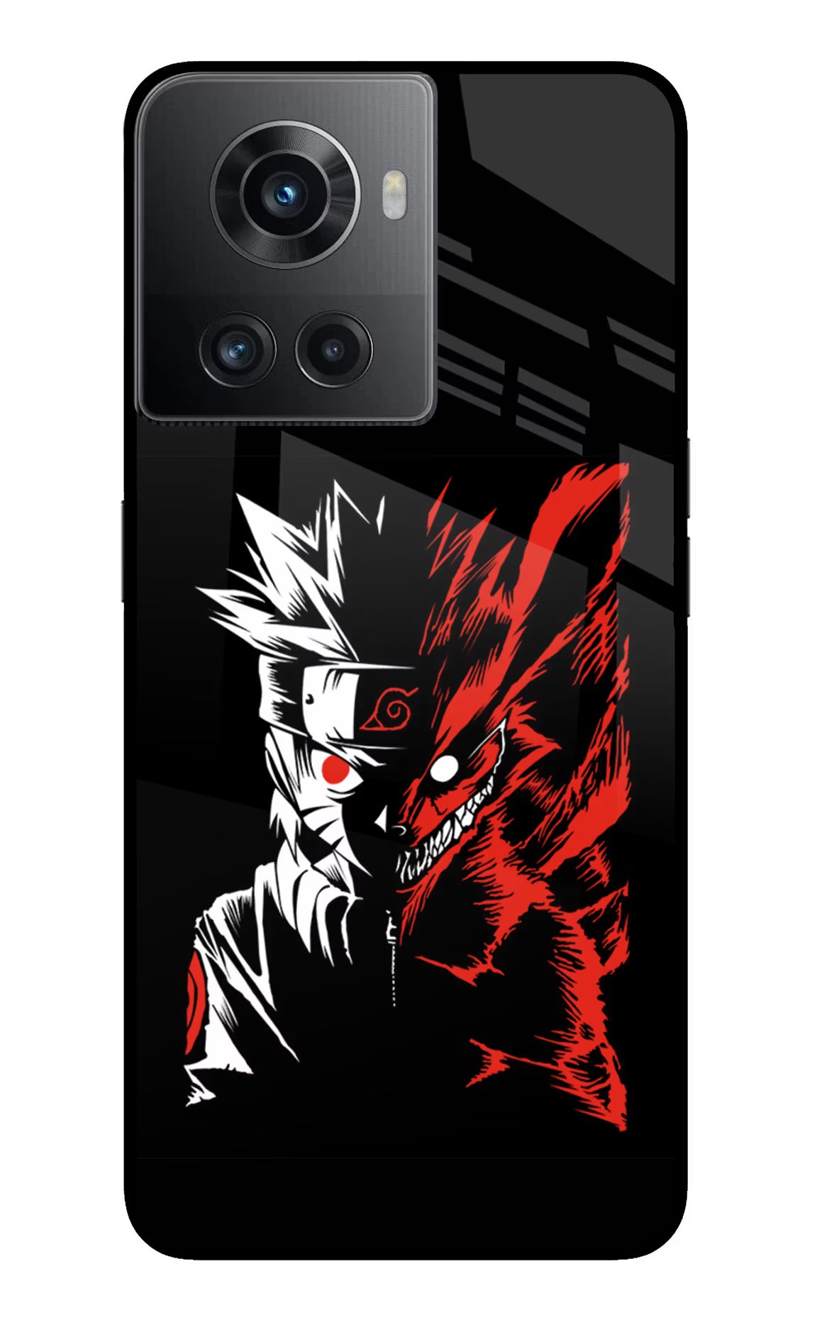 Naruto Two Face OnePlus 10R 5G Glass Case Back Cover by Casekaro