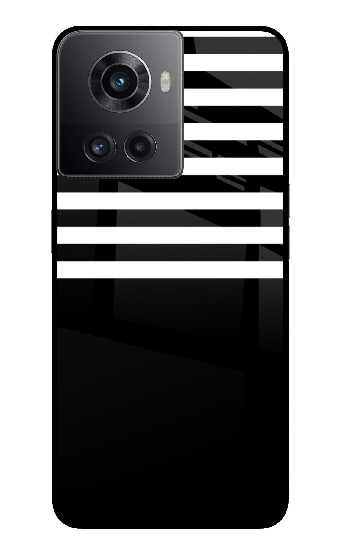 Black and White Print OnePlus 10R 5G Glass Case