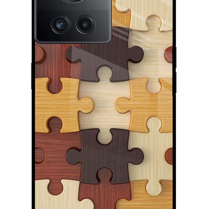 Wooden Puzzle OnePlus 10R 5G Glass Case