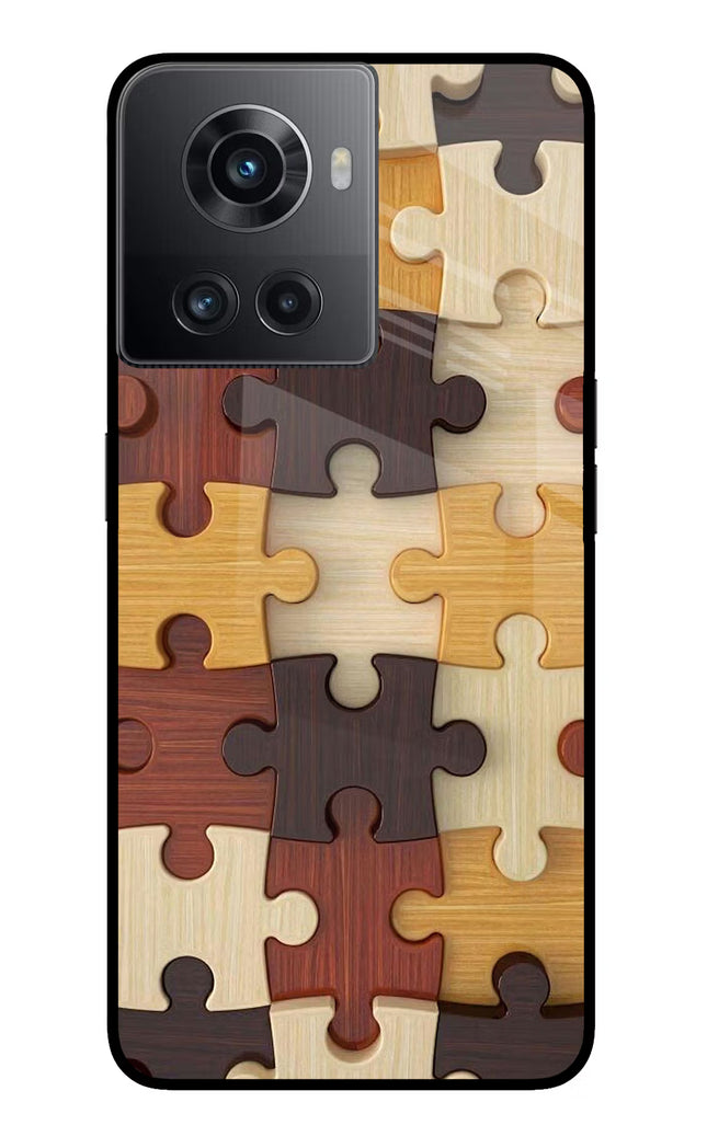Wooden Puzzle OnePlus 10R 5G Glass Case