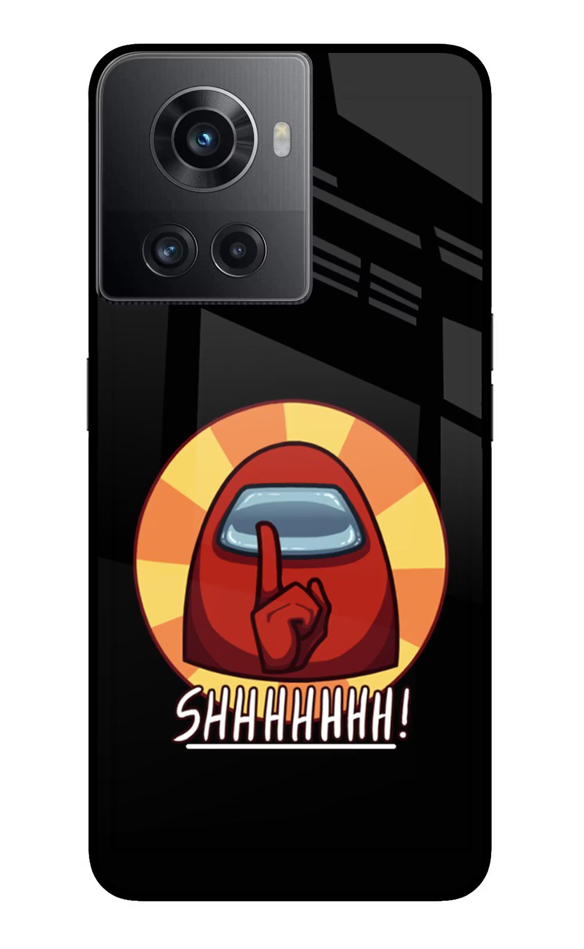 Among Us Shhh! OnePlus 10R 5G Glass Case Back Cover by Casekaro