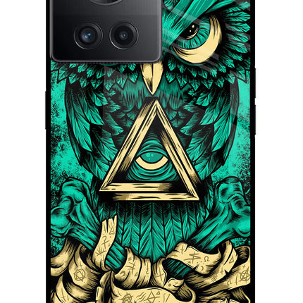 Green Owl OnePlus 10R 5G Glass Case