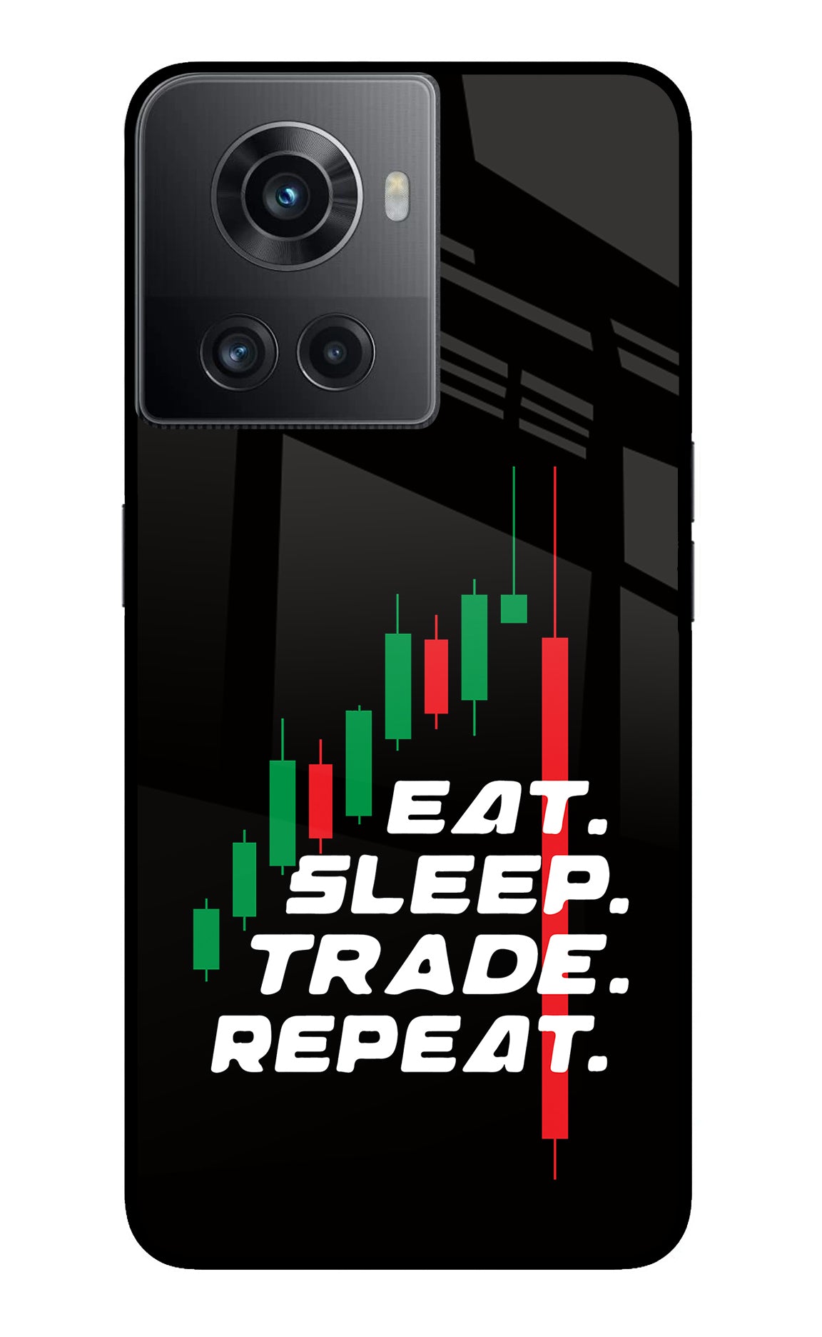 Eat Sleep Trade Repeat OnePlus 10R 5G Glass Case