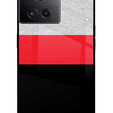 Tri Color Pattern OnePlus 10R 5G Glass Case Back Cover by Casekaro