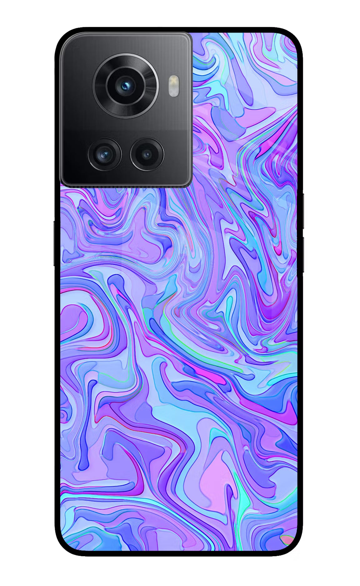 Glitter OnePlus 10R 5G Glass Case Back Cover by Casekaro