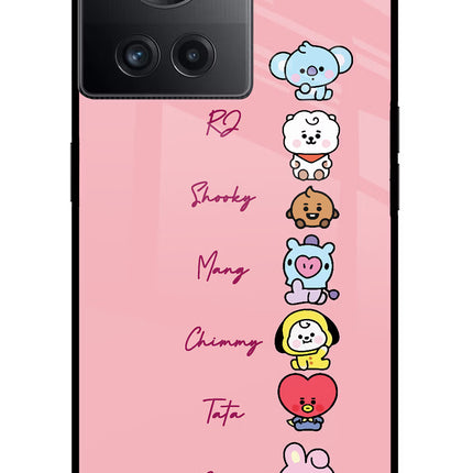 BTS names OnePlus 10R 5G Glass Case Back Cover by Casekaro