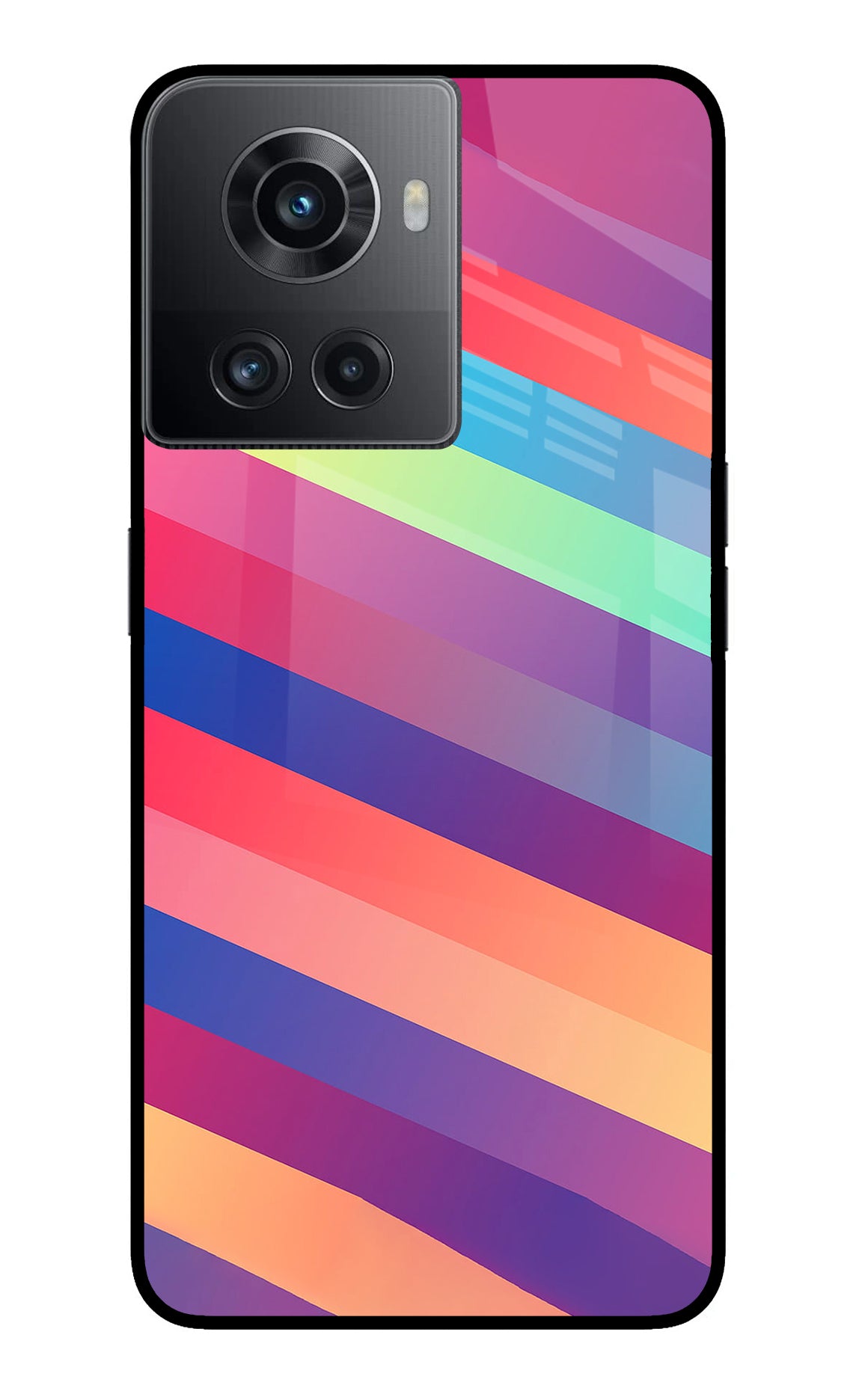 Stripes color OnePlus 10R 5G Glass Case