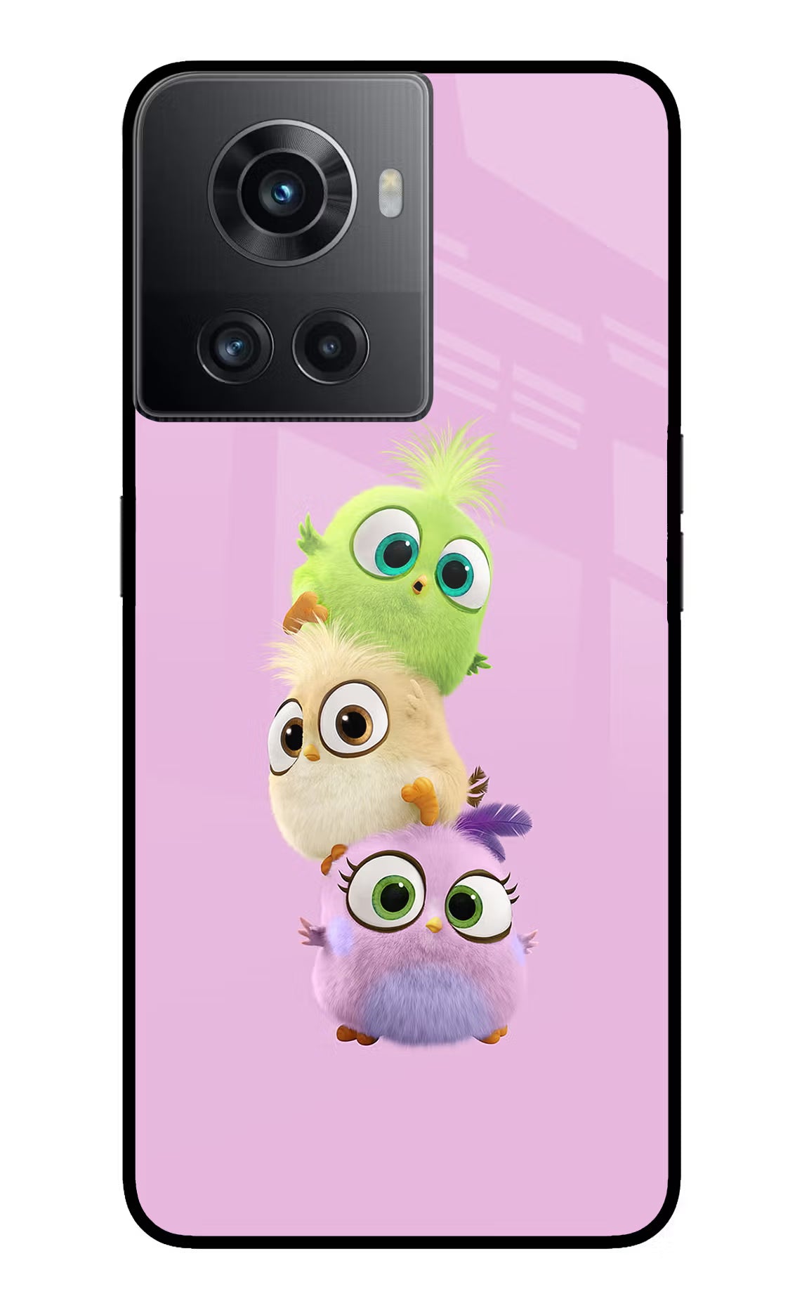 Cute Little Birds OnePlus 10R 5G Glass Case Back Cover by Casekaro
