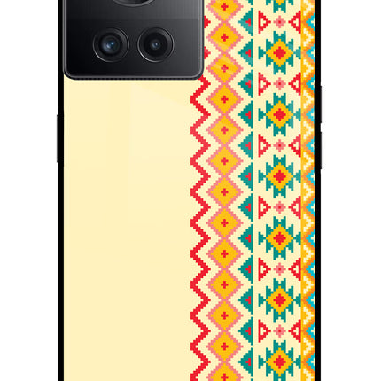 Ethnic Seamless OnePlus 10R 5G Glass Case Back Cover by Casekaro