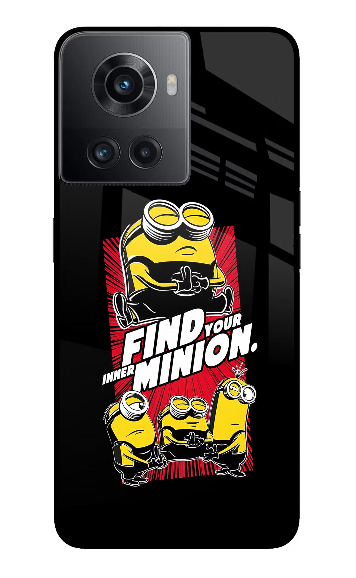 Find your inner Minion OnePlus 10R 5G Glass Case Back Cover by Casekaro