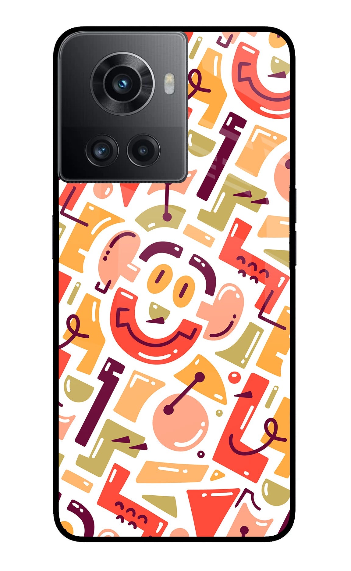 Doodle Pattern OnePlus 10R 5G Glass Case