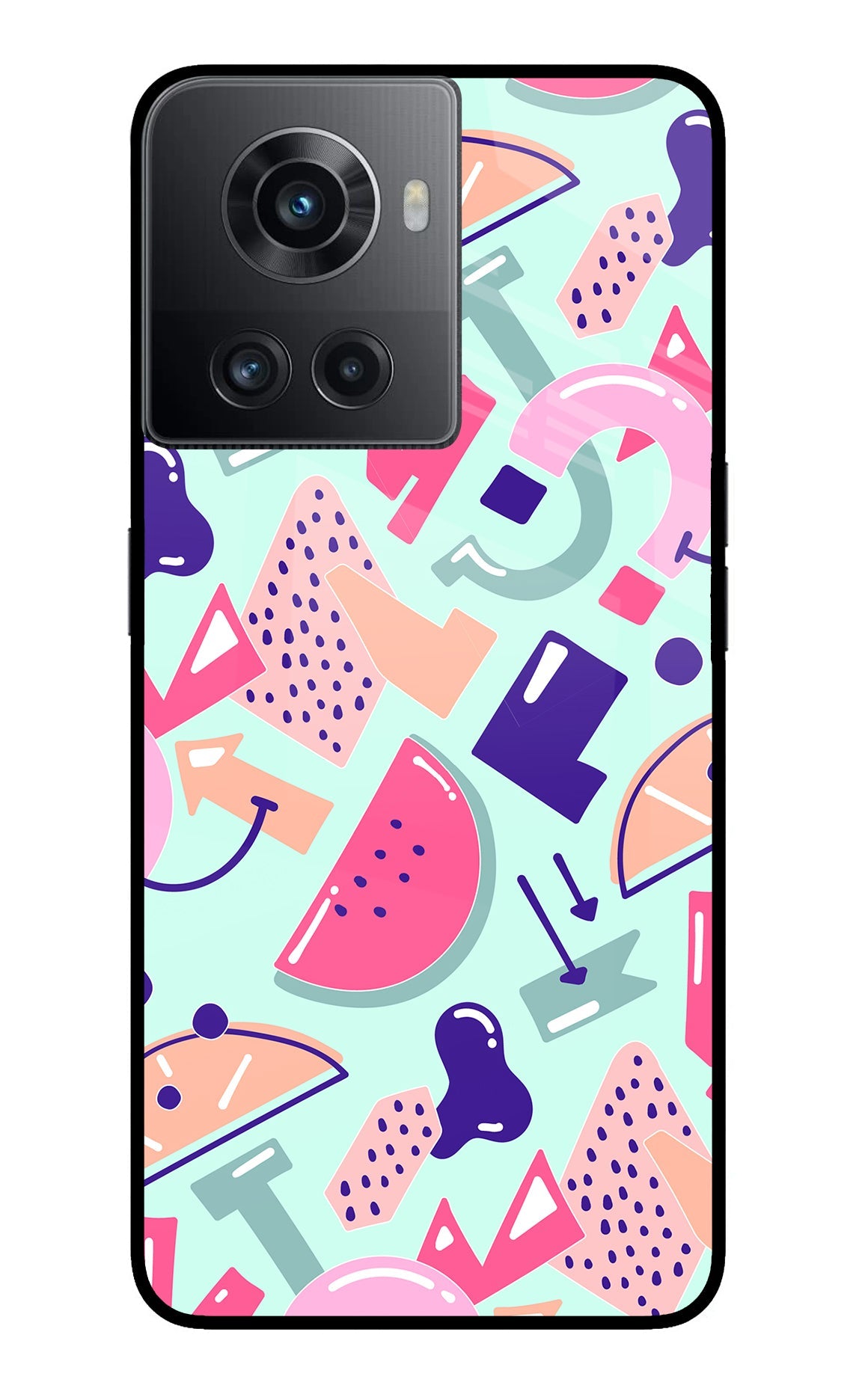 Doodle Pattern OnePlus 10R 5G Glass Case