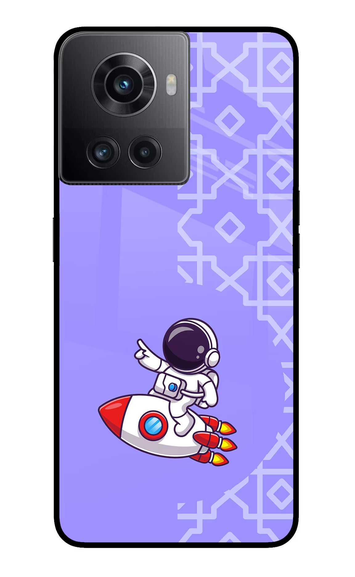 Cute Astronaut OnePlus 10R 5G Glass Case Back Cover by Casekaro