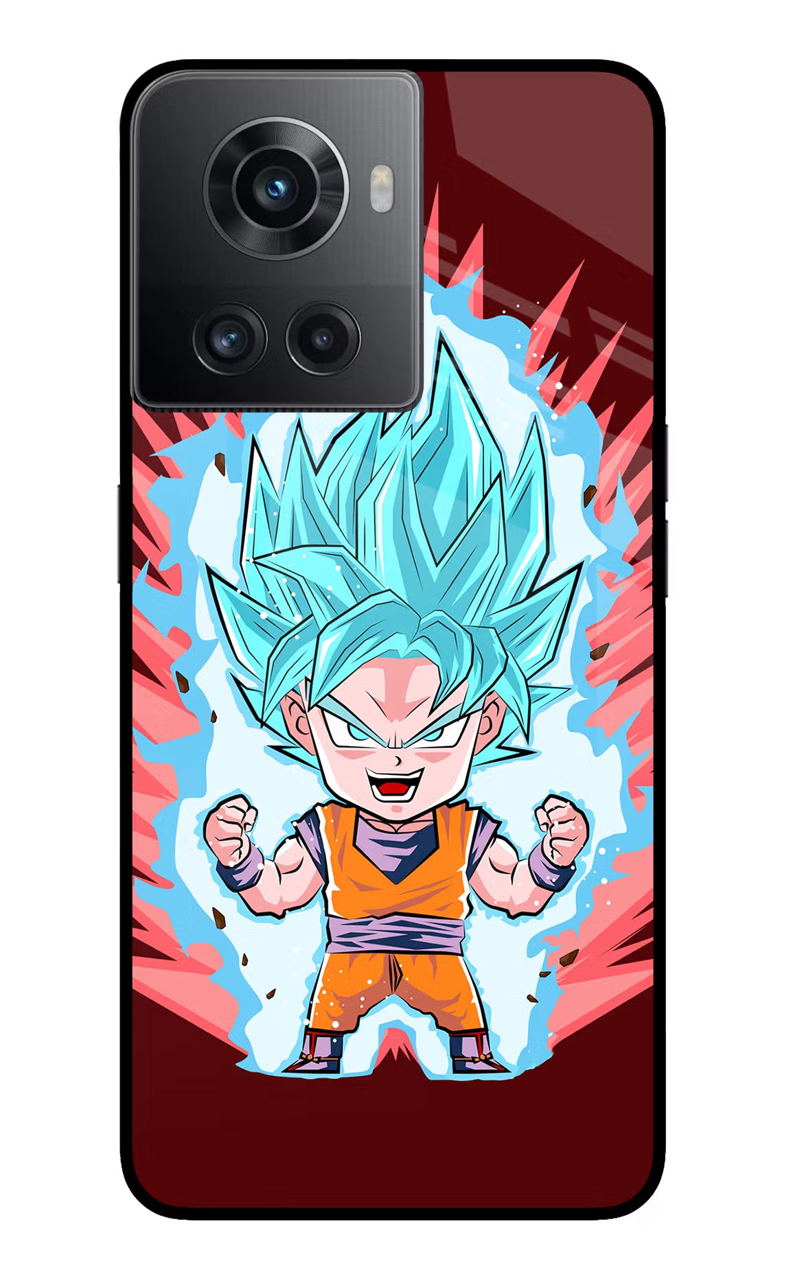 Goku Little OnePlus 10R 5G Glass Case Back Cover by Casekaro