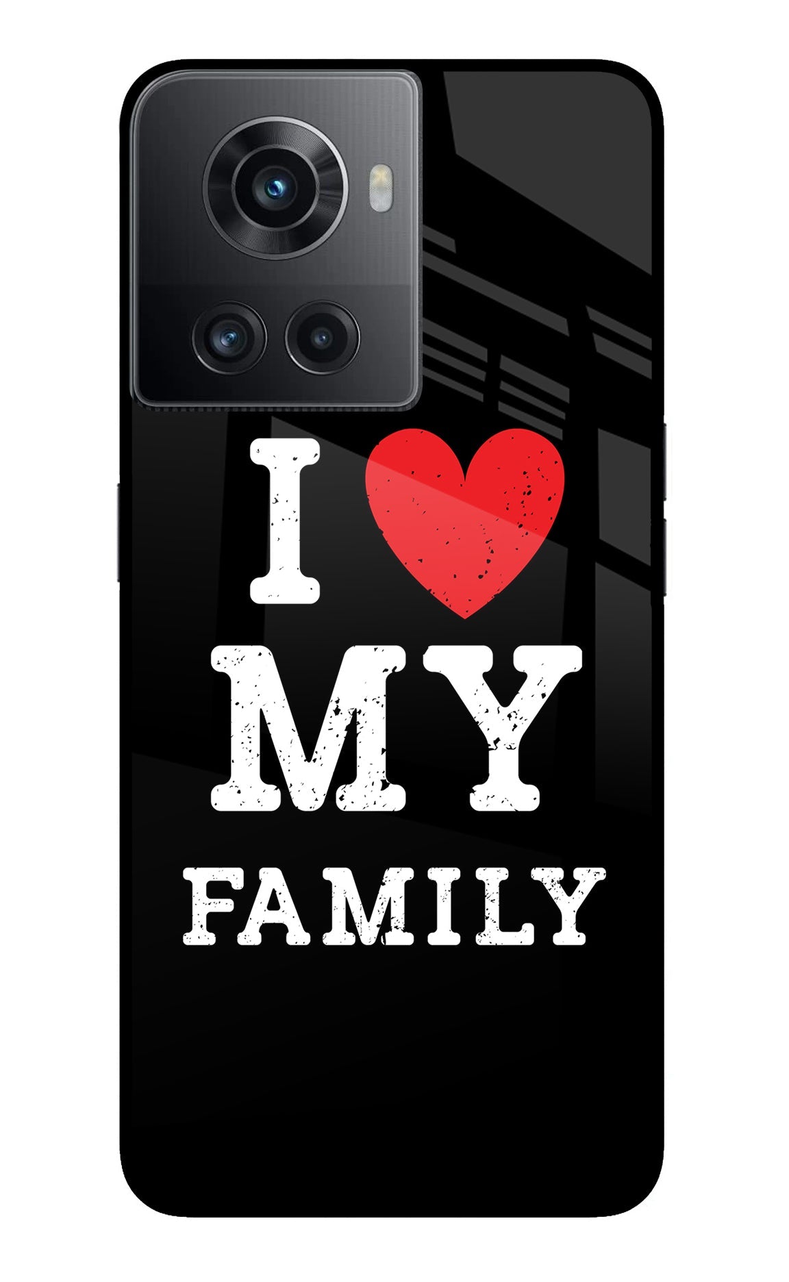 I Love My Family OnePlus 10R 5G Glass Case